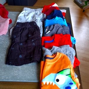 Lot of boys 3t shorts, tshirts, pants, long sleeve shirt and zip up hoodie, PJs